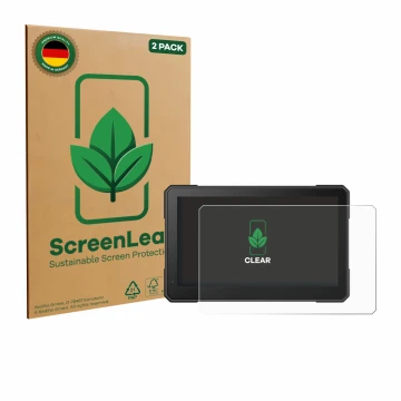 Parte frontale di una confezione del prodotto con il logo del marchio ScreenLeaf. Accanto è raffigurato il dispositivo Interph