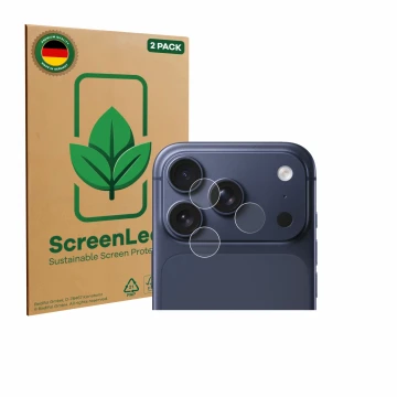 Parte frontale di una confezione del prodotto con il logo del marchio ScreenLeaf. Accanto è raffigurato il dispositivo Apple i