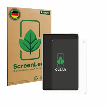 Parte frontale di una confezione del prodotto con il logo del marchio ScreenLeaf. Accanto è raffigurato il dispositivo Huawei 