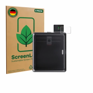 Parte frontale di una confezione del prodotto con il logo del marchio ScreenLeaf. Accanto è raffigurato il dispositivo Anycubi