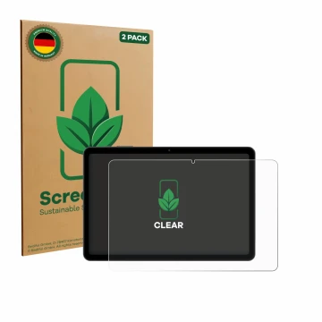 Parte frontale di una confezione del prodotto con il logo del marchio ScreenLeaf. Accanto è raffigurato il dispositivo Tabwee 