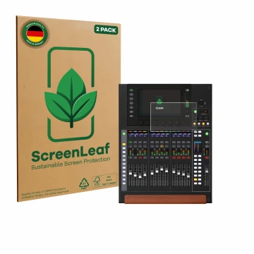 Parte frontale di una confezione del prodotto con il logo del marchio ScreenLeaf. Accanto è raffigurato il dispositivo Behring