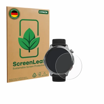 Parte frontale di una confezione del prodotto con il logo del marchio ScreenLeaf. Accanto è raffigurato il dispositivo Huami A