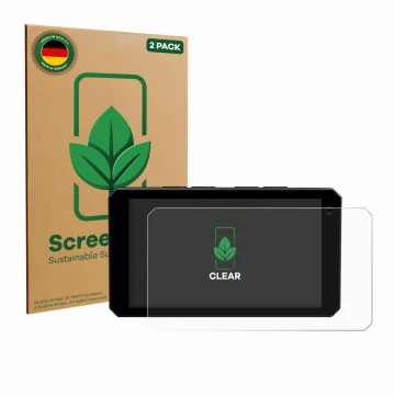 Parte frontale di una confezione del prodotto con il logo del marchio ScreenLeaf. Accanto è raffigurato il dispositivo Chigee 