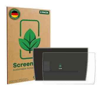 Parte frontale di una confezione del prodotto con il logo del marchio ScreenLeaf. Accanto è raffigurato il dispositivo BMW i3 