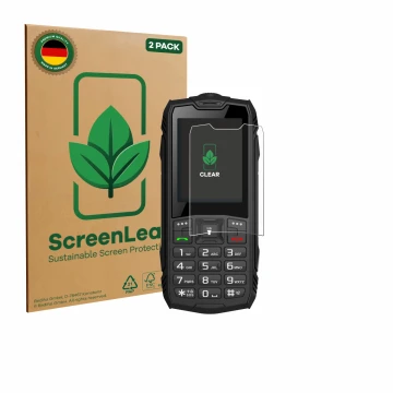 Parte frontale di una confezione del prodotto con il logo del marchio ScreenLeaf. Accanto è raffigurato il dispositivo Hammer 