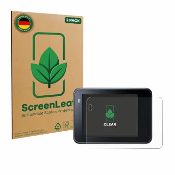 Parte frontale di una confezione del prodotto con il logo del marchio ScreenLeaf. Accanto è raffigurato il dispositivo Akaso B