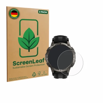 Parte frontale di una confezione del prodotto con il logo del marchio ScreenLeaf. Accanto è raffigurato il dispositivo Kospet 