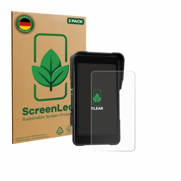Parte frontale di una confezione del prodotto con il logo del marchio ScreenLeaf. Accanto è raffigurato il dispositivo CAMECHO