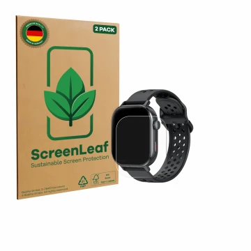 Parte frontale di una confezione del prodotto con il logo del marchio ScreenLeaf. Accanto è raffigurato il dispositivo Jugeman