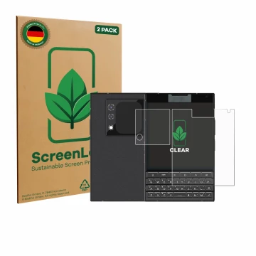 Parte frontale di una confezione del prodotto con il logo del marchio ScreenLeaf. Accanto è raffigurato il dispositivo Unihert