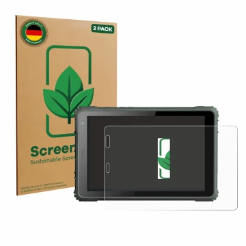 Parte frontale di una confezione del prodotto con il logo del marchio ScreenLeaf. Accanto è raffigurato il dispositivo Geshem 