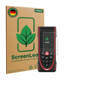 Parte frontale di una confezione del prodotto con il logo del marchio ScreenLeaf. Accanto è raffigurato il dispositivo Leica D