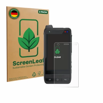 Parte frontale di una confezione del prodotto con il logo del marchio ScreenLeaf. Accanto è raffigurato il dispositivo Uniwa F