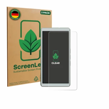 Parte frontale di una confezione del prodotto con il logo del marchio ScreenLeaf. Accanto è raffigurato il dispositivo Viwoods