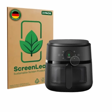 Parte frontale di una confezione del prodotto con il logo del marchio ScreenLeaf. Accanto è raffigurato il dispositivo Philips