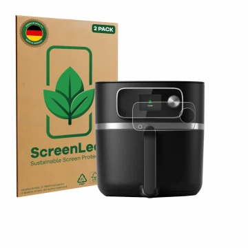 Parte frontale di una confezione del prodotto con il logo del marchio ScreenLeaf. Accanto è raffigurato il dispositivo Philips