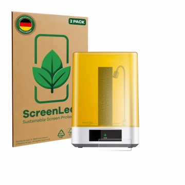 Parte frontale di una confezione del prodotto con il logo del marchio ScreenLeaf. Accanto è raffigurato il dispositivo Anycubi