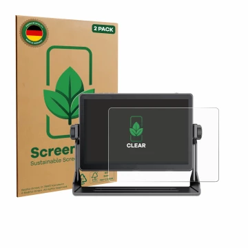 Parte frontale di una confezione del prodotto con il logo del marchio ScreenLeaf. Accanto è raffigurato il dispositivo Feelwor