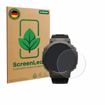 Parte frontale di una confezione del prodotto con il logo del marchio ScreenLeaf. Accanto è raffigurato il dispositivo Xiaomi 