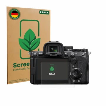 Parte frontale di una confezione del prodotto con il logo del marchio ScreenLeaf. Accanto è raffigurato il dispositivo Sony Al