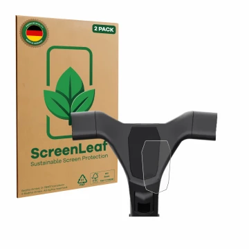 Parte frontale di una confezione del prodotto con il logo del marchio ScreenLeaf. Accanto è raffigurato il dispositivo Navee S