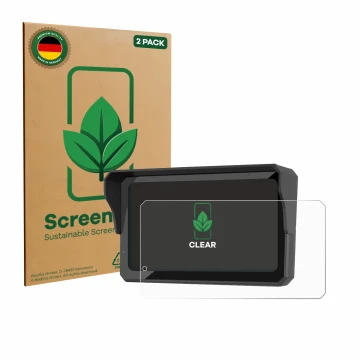 Parte frontale di una confezione del prodotto con il logo del marchio ScreenLeaf. Accanto è raffigurato il dispositivo Carpuri