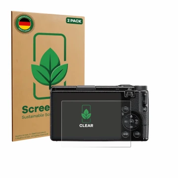 Parte frontale di una confezione del prodotto con il logo del marchio ScreenLeaf. Accanto è raffigurato il dispositivo Ricoh G