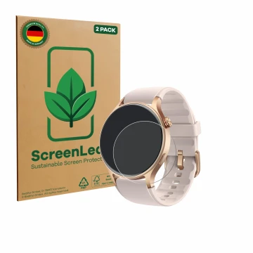 Parte frontale di una confezione del prodotto con il logo del marchio ScreenLeaf. Accanto è raffigurato il dispositivo aeac AR