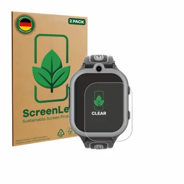 Parte frontale di una confezione del prodotto con il logo del marchio ScreenLeaf. Accanto è raffigurato il dispositivo Valdus 