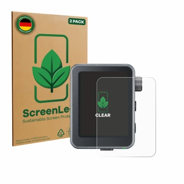 Parte frontale di una confezione del prodotto con il logo del marchio ScreenLeaf. Accanto è raffigurato il dispositivo Godox X