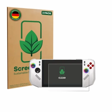 Parte frontale di una confezione del prodotto con il logo del marchio ScreenLeaf. Accanto è raffigurato il dispositivo MSI Cla
