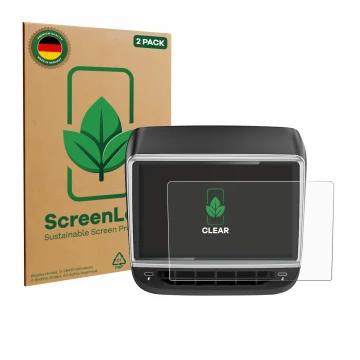 Parte frontale di una confezione del prodotto con il logo del marchio ScreenLeaf. Accanto è raffigurato il dispositivo Tlyard 