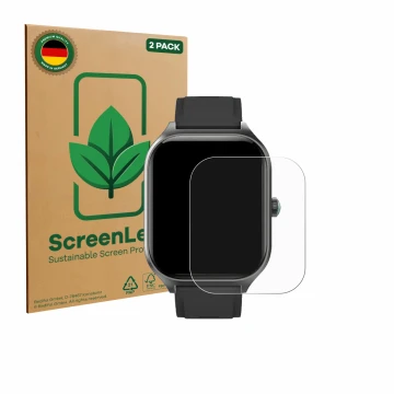 Parte frontale di una confezione del prodotto con il logo del marchio ScreenLeaf. Accanto è raffigurato il dispositivo FORRLIT