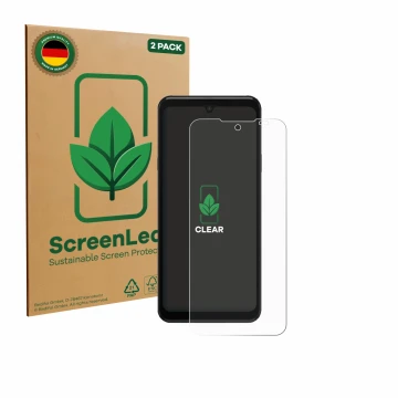 Parte frontale di una confezione del prodotto con il logo del marchio ScreenLeaf. Accanto è raffigurato il dispositivo Sunmi M