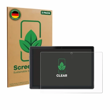 Parte frontale di una confezione del prodotto con il logo del marchio ScreenLeaf. Accanto è raffigurato il dispositivo Liscian