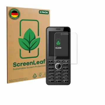 Parte frontale di una confezione del prodotto con il logo del marchio ScreenLeaf. Accanto è raffigurato il dispositivo Energiz
