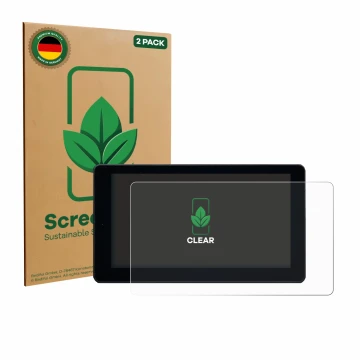 Parte frontale di una confezione del prodotto con il logo del marchio ScreenLeaf. Accanto è raffigurato il dispositivo Zontes 