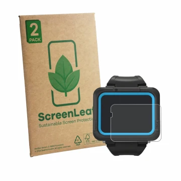 Parte frontale di una confezione del prodotto con il logo del marchio ScreenLeaf. Accanto è raffigurato il dispositivo Shearwa