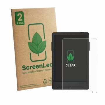 Parte frontale di una confezione del prodotto con il logo del marchio ScreenLeaf. Accanto è raffigurato il dispositivo Xteink 