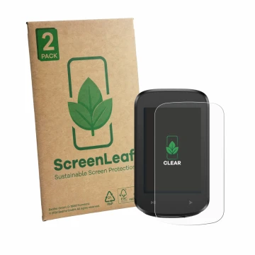 Parte frontale di una confezione del prodotto con il logo del marchio ScreenLeaf. Accanto è raffigurato il dispositivo igpspor