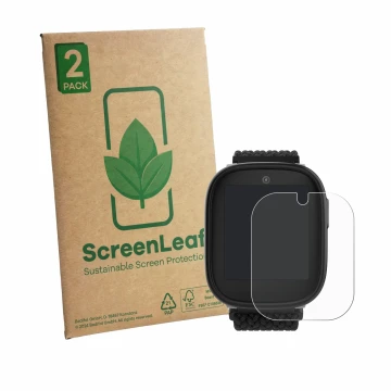 Parte frontale di una confezione del prodotto con il logo del marchio ScreenLeaf. Accanto è raffigurato il dispositivo Xplora 