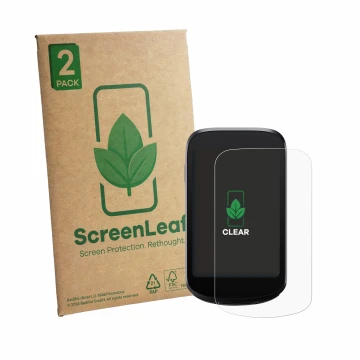 Parte frontale di una confezione del prodotto con il logo del marchio ScreenLeaf. Accanto è raffigurato il dispositivo iGPSPOR