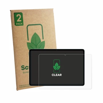 Parte frontale di una confezione del prodotto con il logo del marchio ScreenLeaf. Accanto è raffigurato il dispositivo Teclast