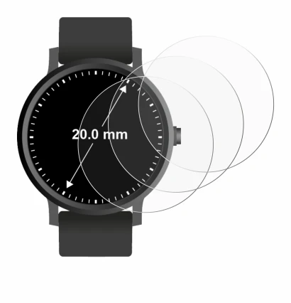 Immagine del dispositivo Orologi (Circolare, ø: 20 mm) con un'ampia varietà di protezioni per lo schermo.