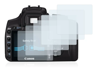 Immagine del dispositivo Canon EOS 400D con un'ampia varietà di protezioni per lo schermo.