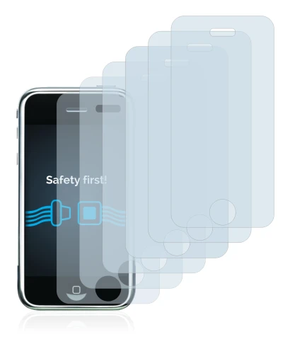 Immagine del dispositivo Apple iPhone 2G con un'ampia varietà di protezioni per lo schermo.