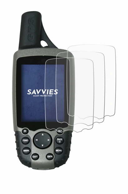 Immagine del dispositivo Garmin GPSMAP 60CSx con un'ampia varietà di protezioni per lo schermo.