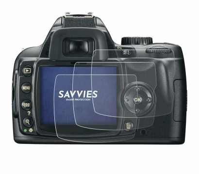 Immagine del dispositivo Nikon D60 con un'ampia varietà di protezioni per lo schermo.