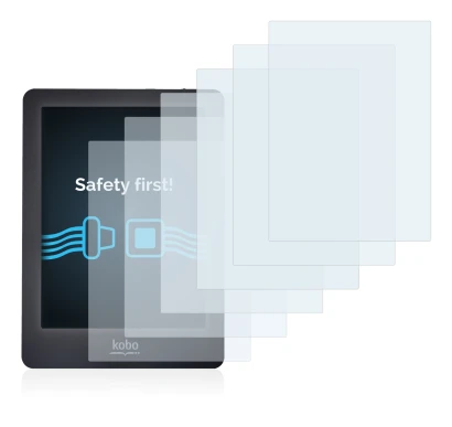 Immagine del dispositivo Kobo Glo con un'ampia varietà di protezioni per lo schermo.